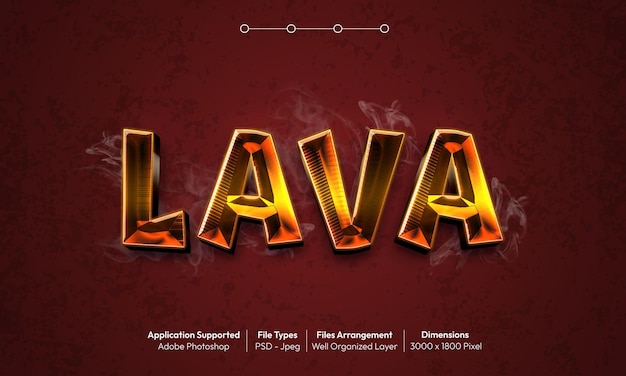 Lava text effect with 3d font style