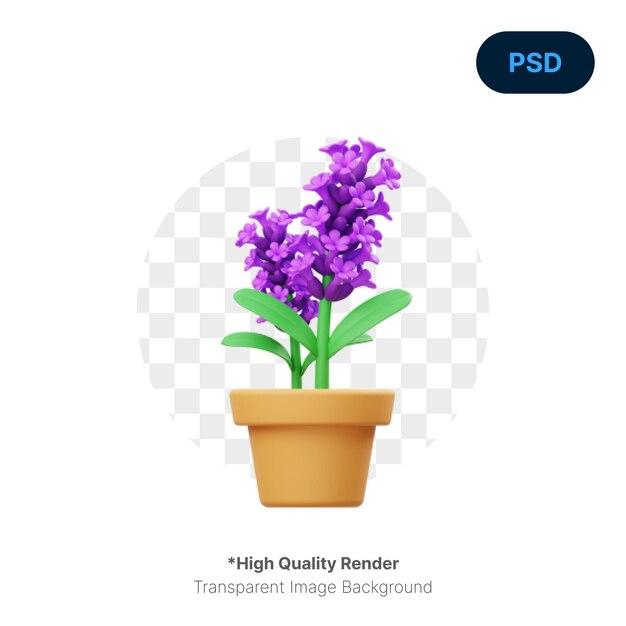 PSD lavender 3d icon premium psd