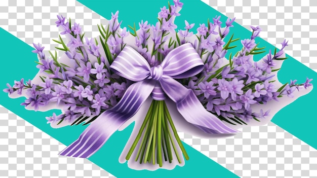 PSD lavender bouquet png isolated on transparent background