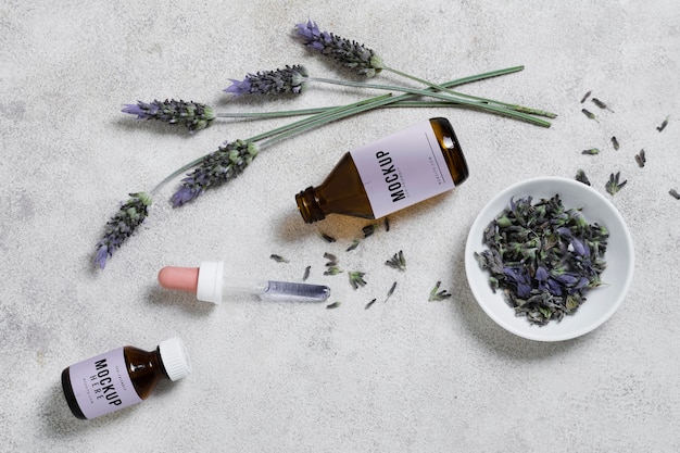 PSD lavender serum on table