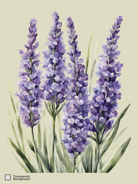 Lavender watercolor illustration