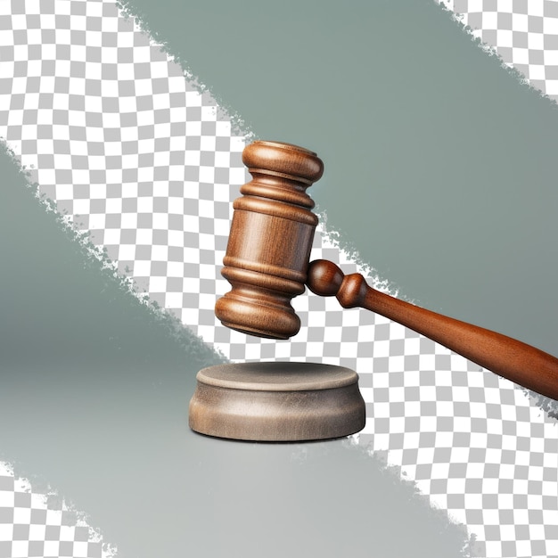 PSD law concept with gavel isolated on a transparent background