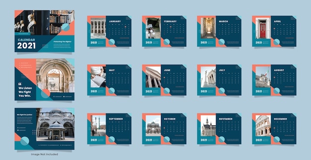 Modello di calendario da tavolo dello studio legale