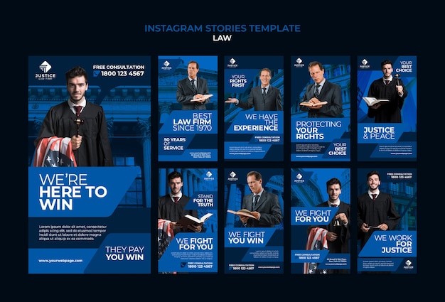 法律のInstagramの物語のデザインテンプレート
