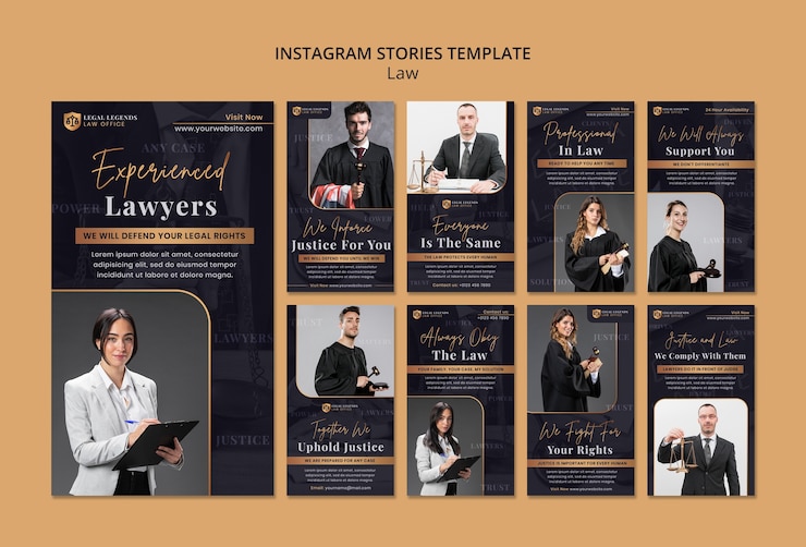 PSD 法律のinstagramの物語のデザインテンプレート