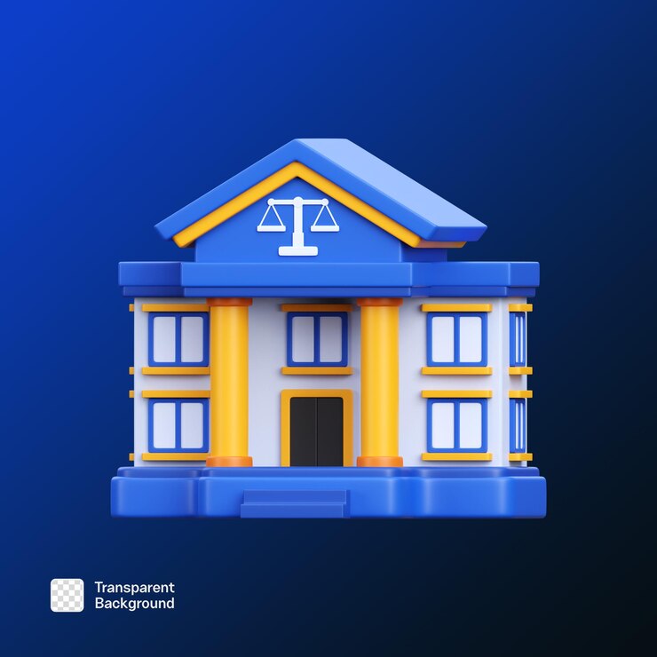 PSD law and justice 3d icon illustration png template