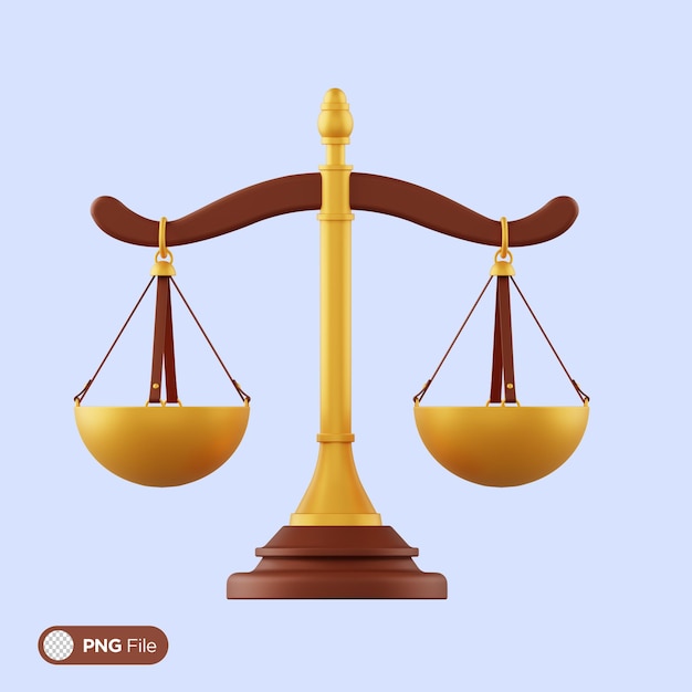 法律与司法项目 3D 插图