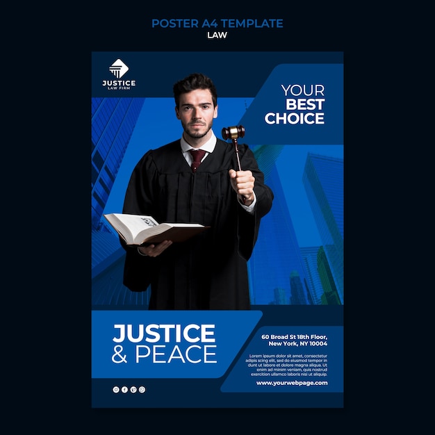 PSD law poster design template