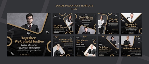 PSD law template design instagram post