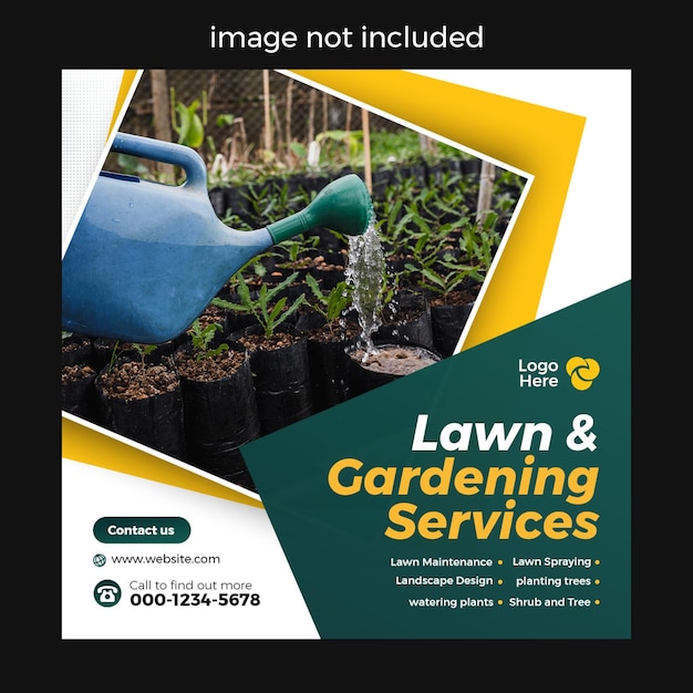 PSD lawn and garden service social media post
