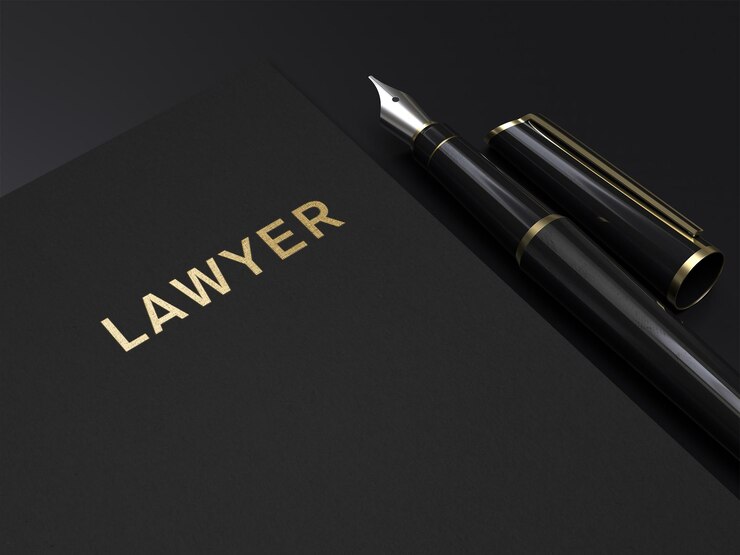 PSD lawyers notebook and pen legal and professional concept