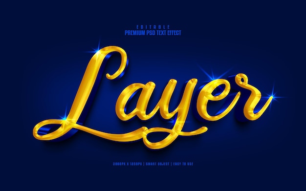 Layer 3d editable premium psd text effect