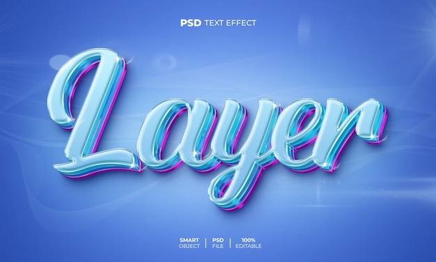 layer 3d editable text effect
