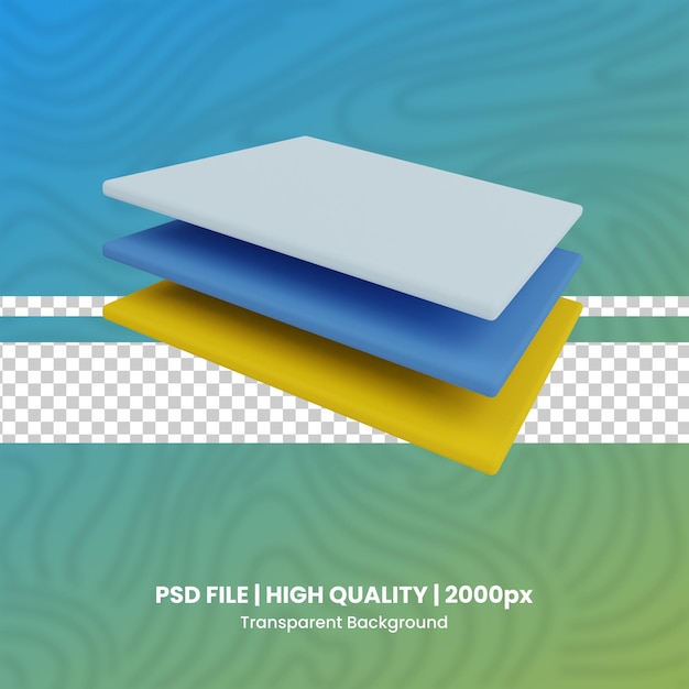 layer 3d render graphic design 3d render set psd file transparent background