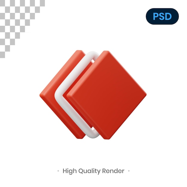 Illustrazione di rendering 3d di livello psd premium