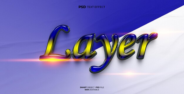 layer 3d text effect editable psd