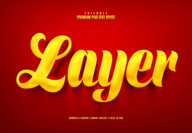 Layer editable premium 3d psd text effect