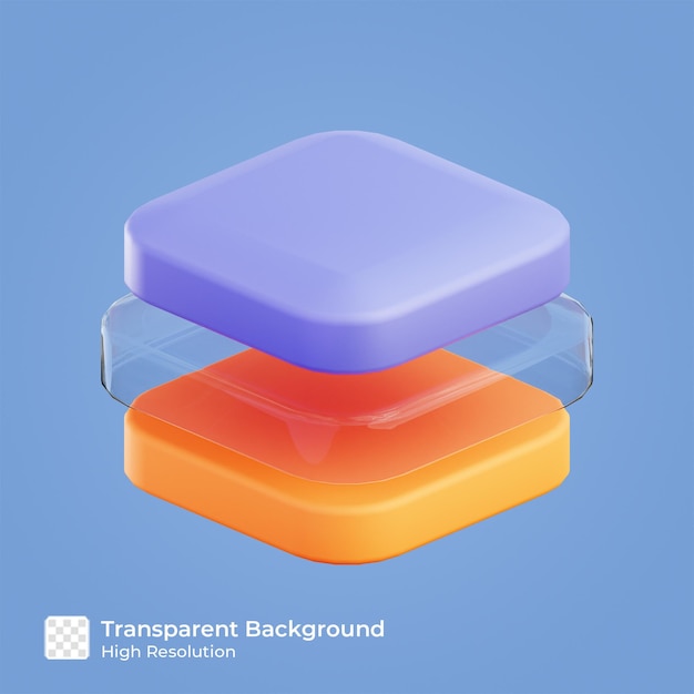 PSD layer icon 3d illustration isolated premium psd