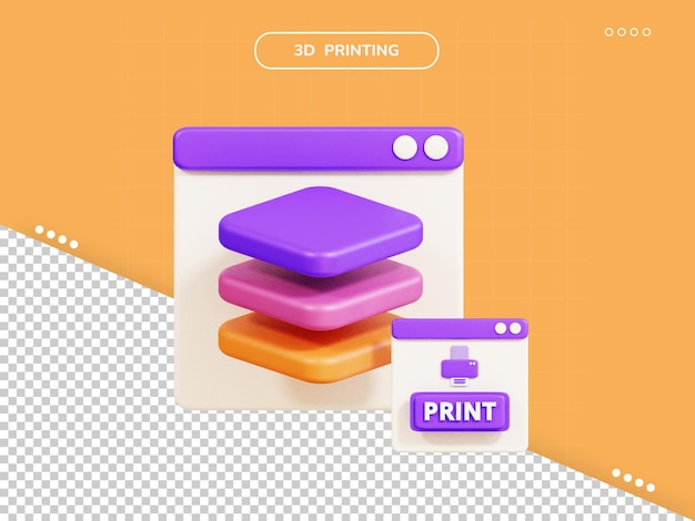 レイヤー印刷の 3 d アイコン