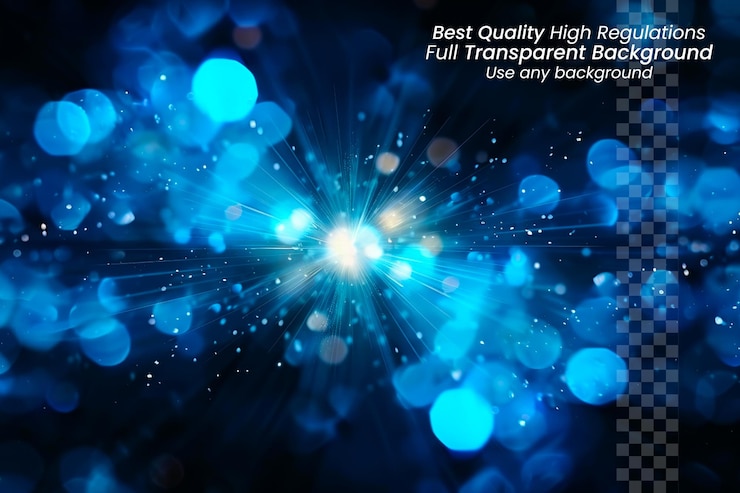 PSD layered blue lightning bolt on black background