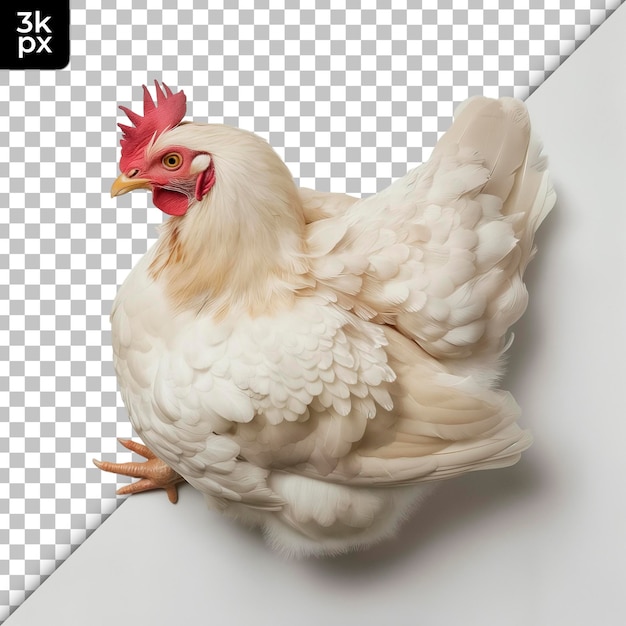 PSD laying hen isolated on transparent background