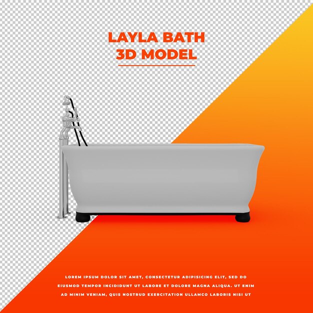 PSD layla bath isolated model