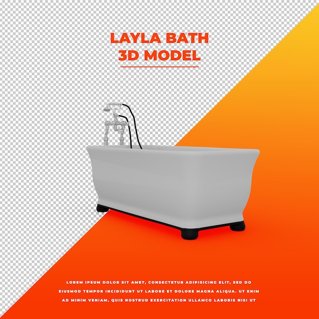 PSD layla bath isolated model