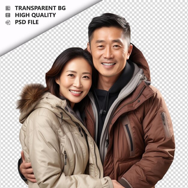 PSD 게으른 아시아 커플 초현실적인 스타일 색 배경