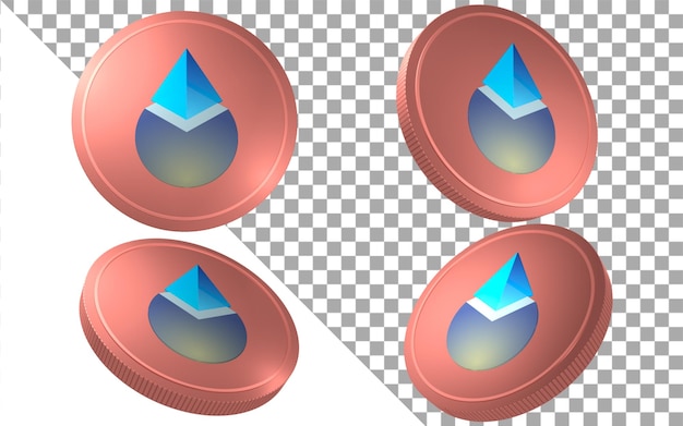 Ldo lido dao illustrazione del rendering 3d icona del logo della criptovaluta del gettone della moneta