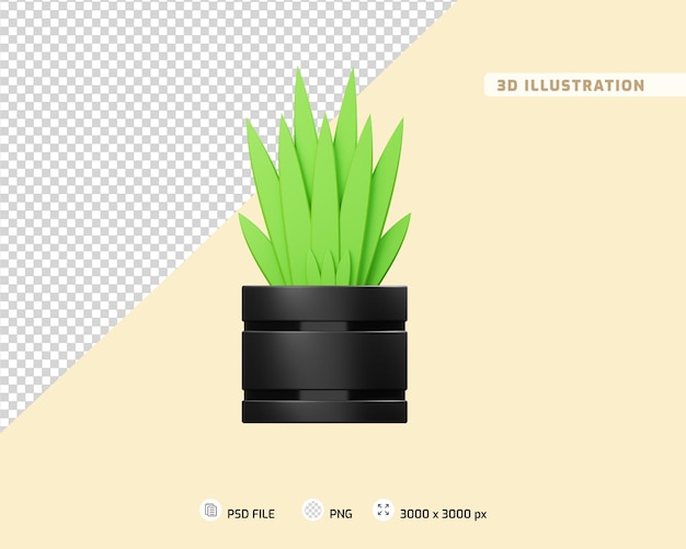 PSD leaf 3d illustration