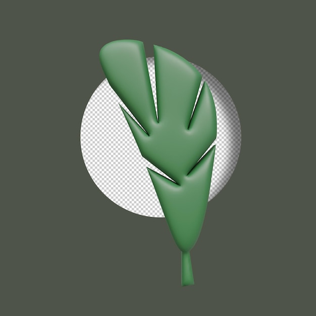 PSD leaf 3d render