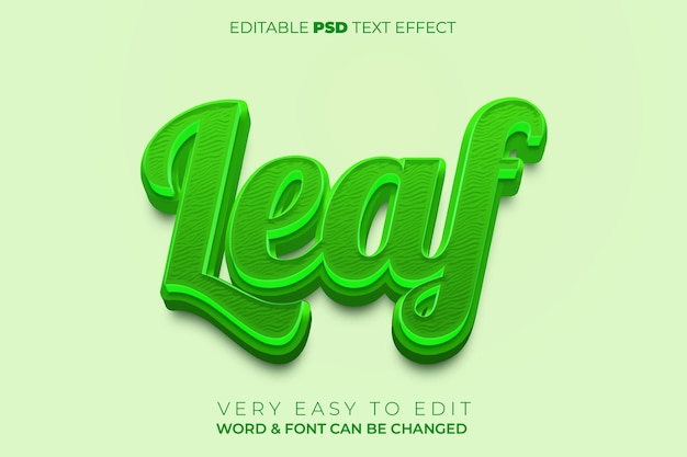 PSD leaf 3d text effect