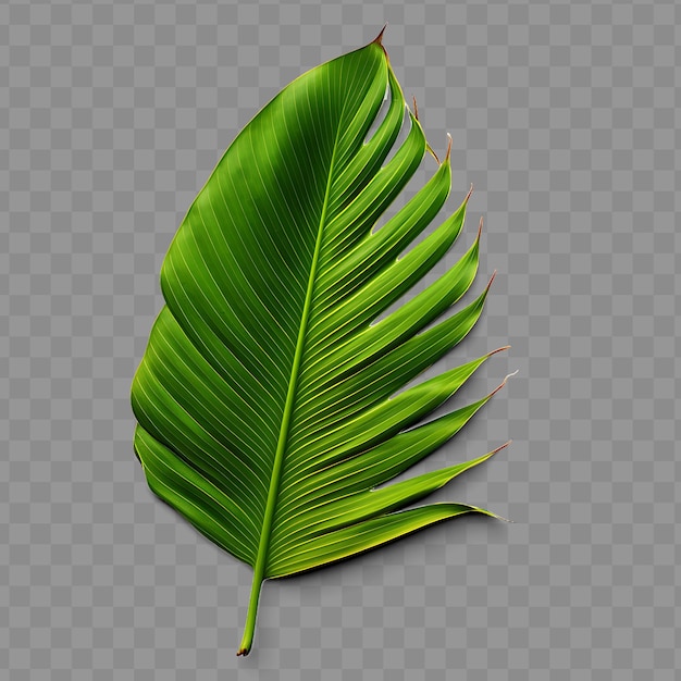 PSD a leaf of a banana leaf is shown on a transparent background