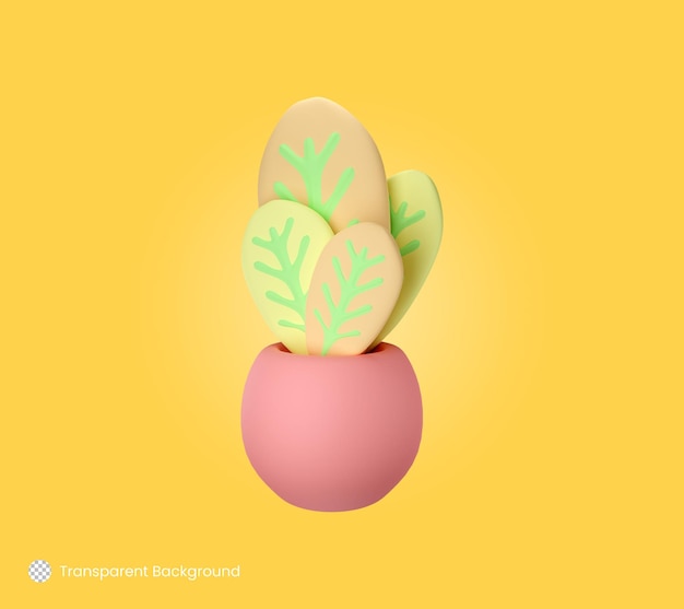 PSD leaf flower plant icon 3d illustration