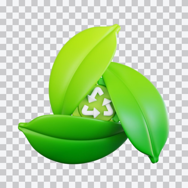 leaf recycle 3d illustration