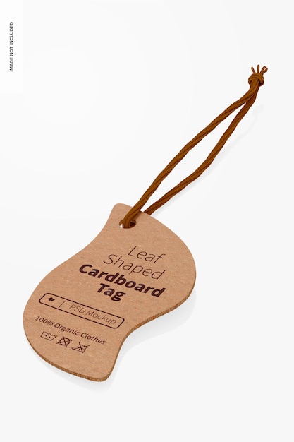 Leaf Shaped Cardboard Tag Mockup