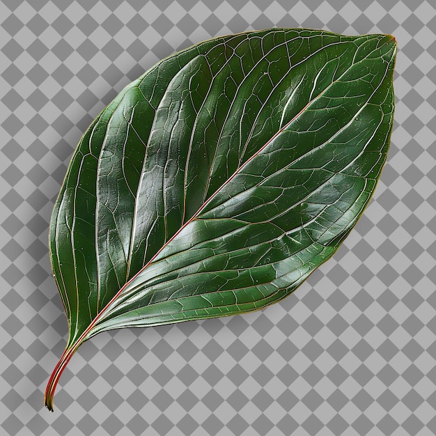 PSD a leaf that is green and has a red tip