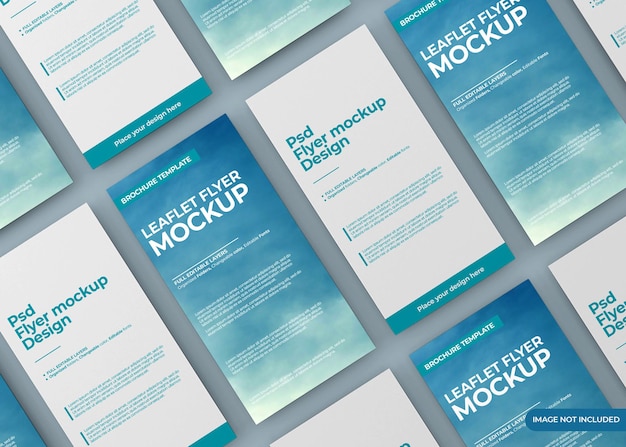 Leaflet flyer mockup design isolated