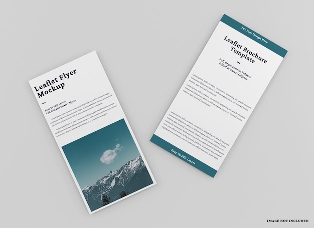 Leaflet flyer mockup design isolated