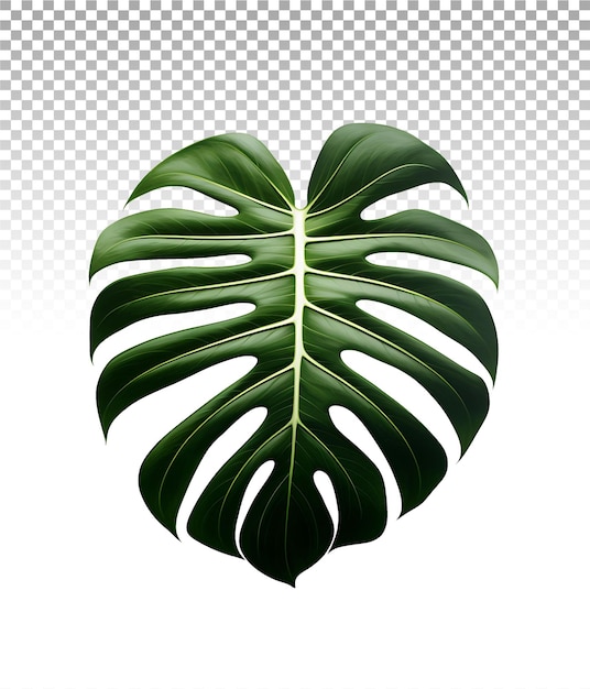 PSD leafy elegance monstera cutout on clear canvas