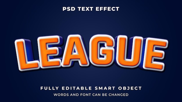 League sports editable text effect