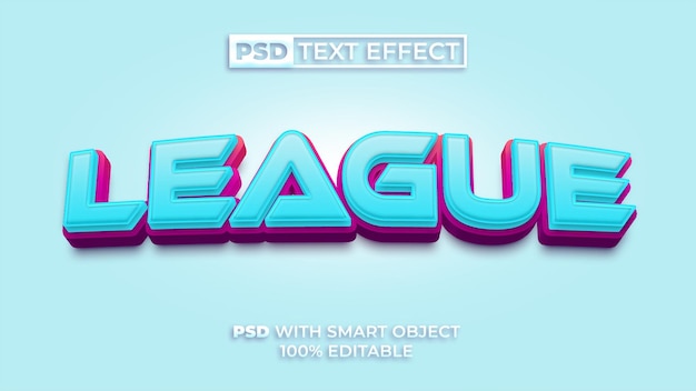 League text effect curved style Editable text effect