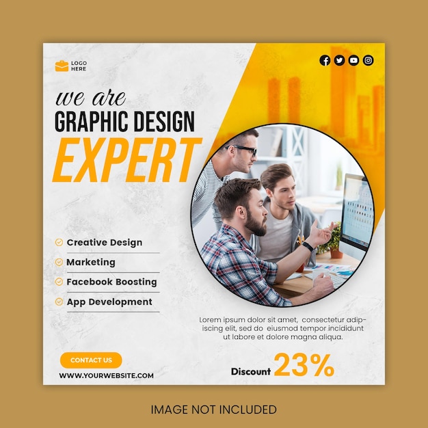 PSD learn graphic design promo ad template