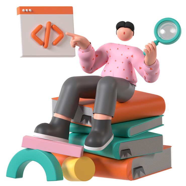 PSD разработка проекта обучения коду 3d иллюстрация