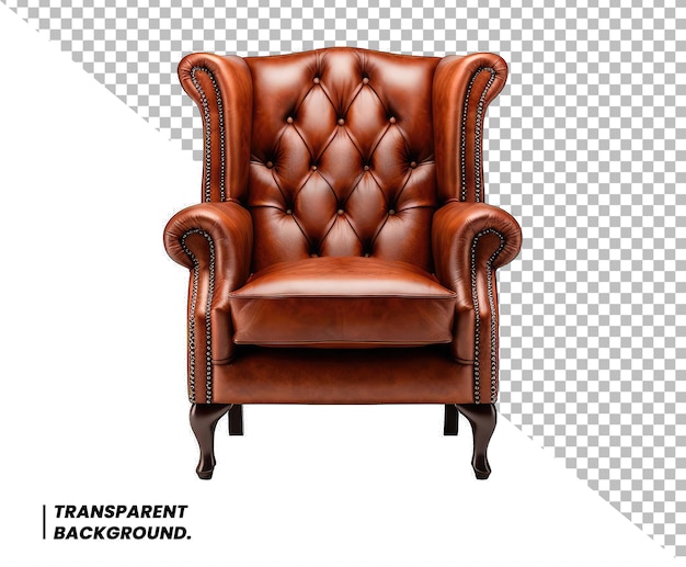 PSD Кожаное кресло, изолированное на белом