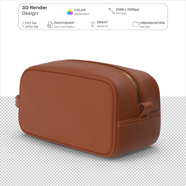 File psd di modellazione 3d della borsa di pelle