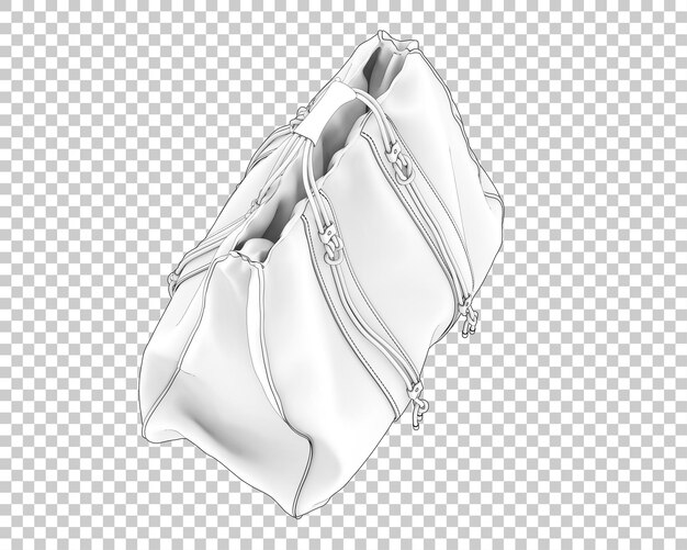 Leather bag isolated on transparent background 3d rendering illustration