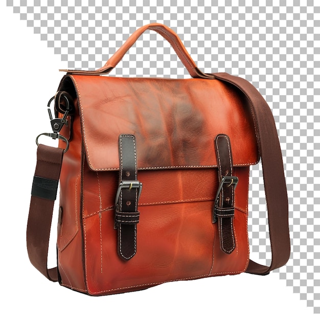 Leather Bag Isolated on Transparent Background