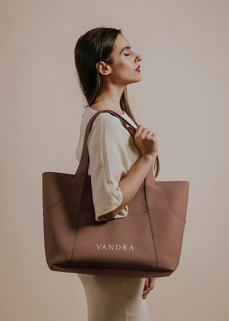 leather bag mockup women39s accessory psd
