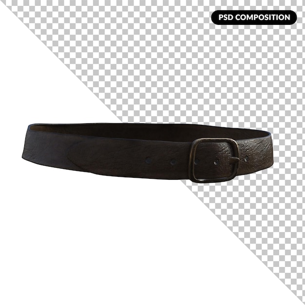 PSD leather belt isolated 3d